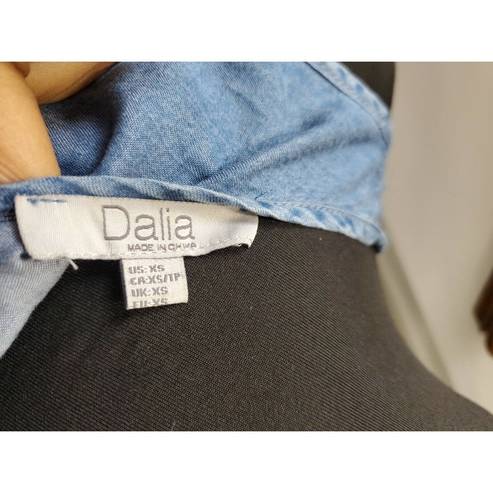 Dalia Women's Blue 100% Tencel Sleeveless Round Neck Knee Length Dress Size XS - Picture 7 of 12